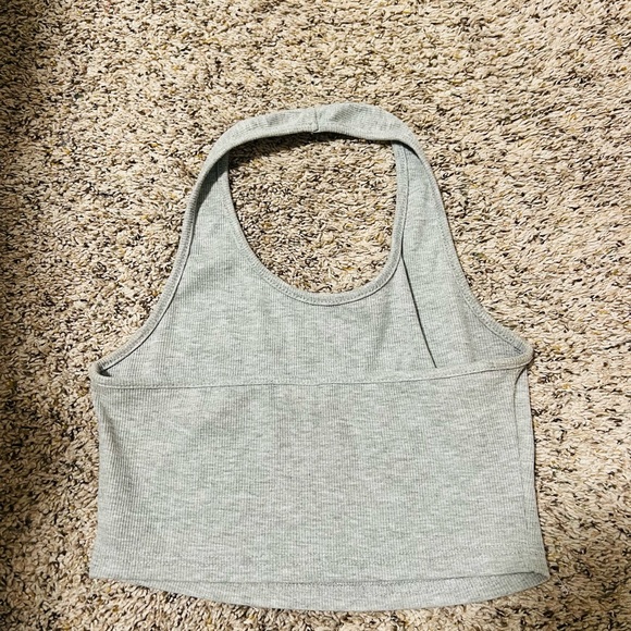 Gray Ribbed Halter Top - Picture 2 of 2